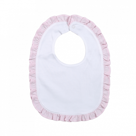 Lily White With Pink Ruffles Bib