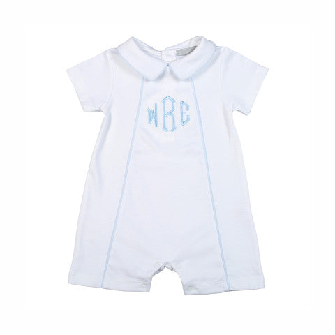 Thomas White and Blue Pima Romper