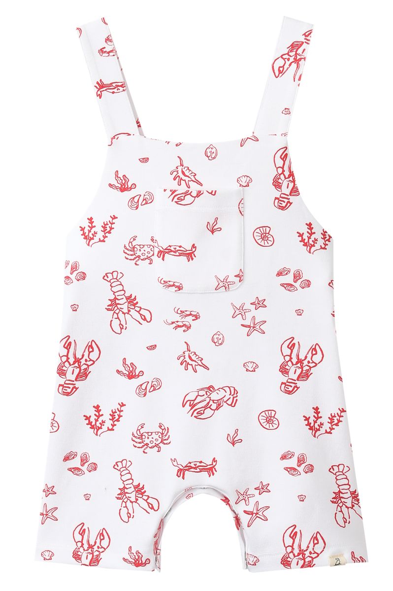 Sea life and Crawfish Printed Overalls