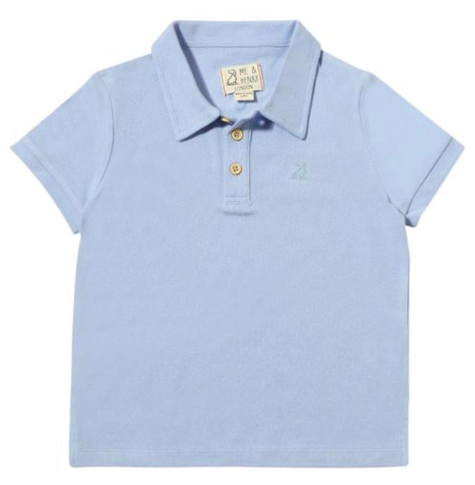 Pale Blue Pique Polo Shirt