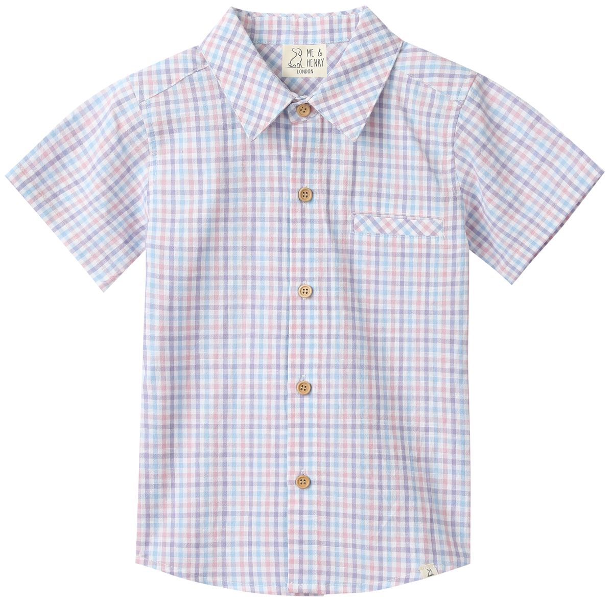 Pink/Blue/Lilac Plaid  Woven Shirt