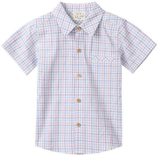 Pink/Blue/Lilac Plaid  Woven Shirt