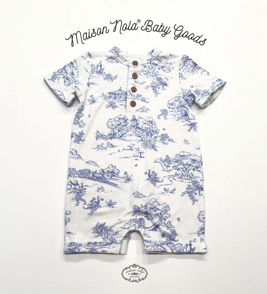 Blue Storyland Toile Romper