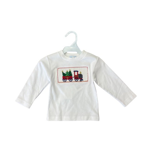 Smocked Christmas train long sleeve