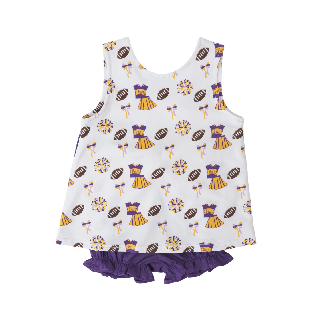 Varsity Purple Bow Back Set