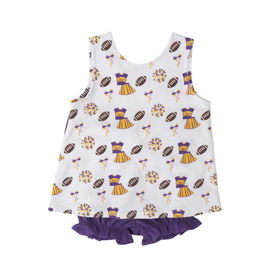 Varsity Purple Bow Back Set