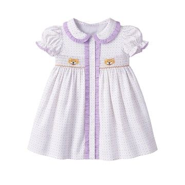 Bitty Dot Tigers Smocked Dress