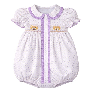 Bitty Dot Tigers Smocked Bubble