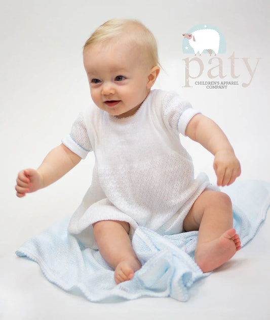 Paty Knit Bubble Blue Trim