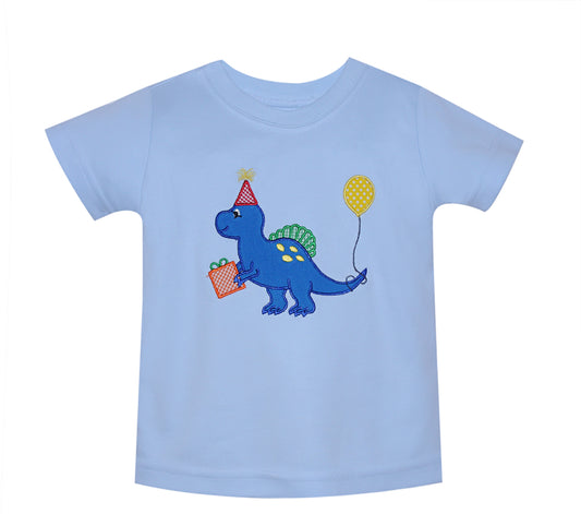 blue dino birthday shirt