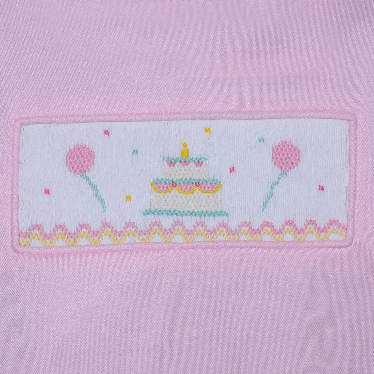 Pink smocked birthday shirt