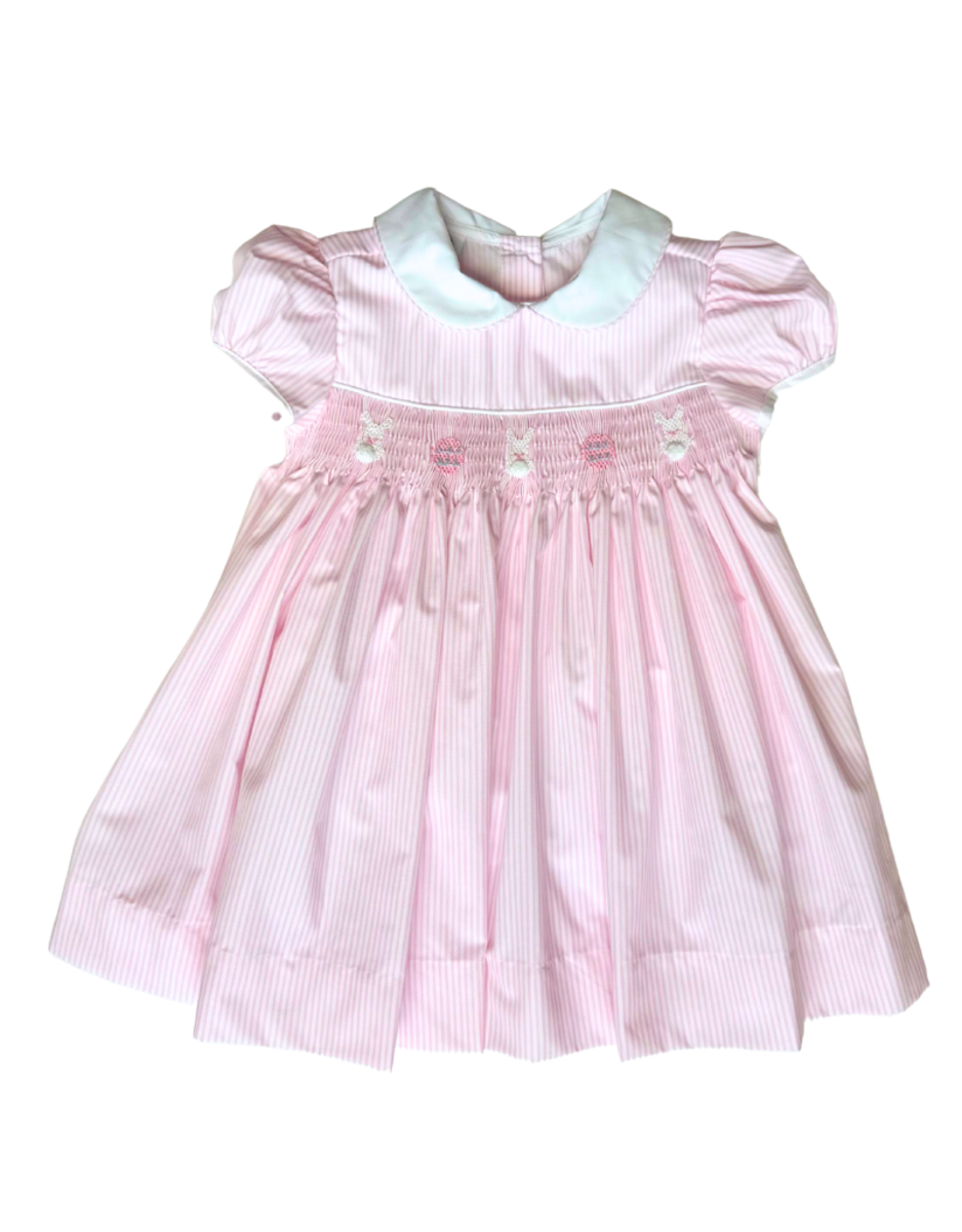 Light pink smocked bunny dress