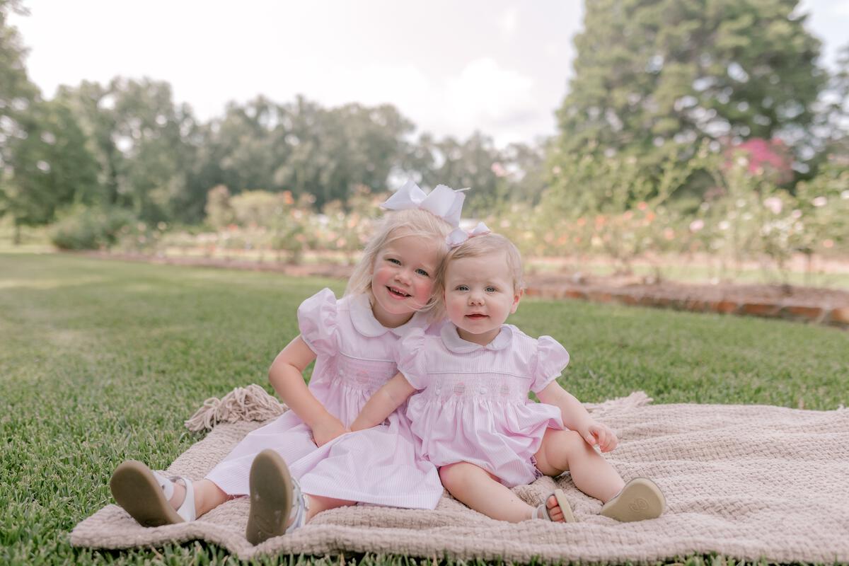 Light pink smocked bunny dress