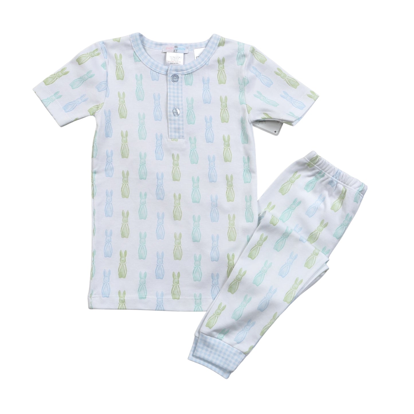 Easter bunnies blue Pima pj