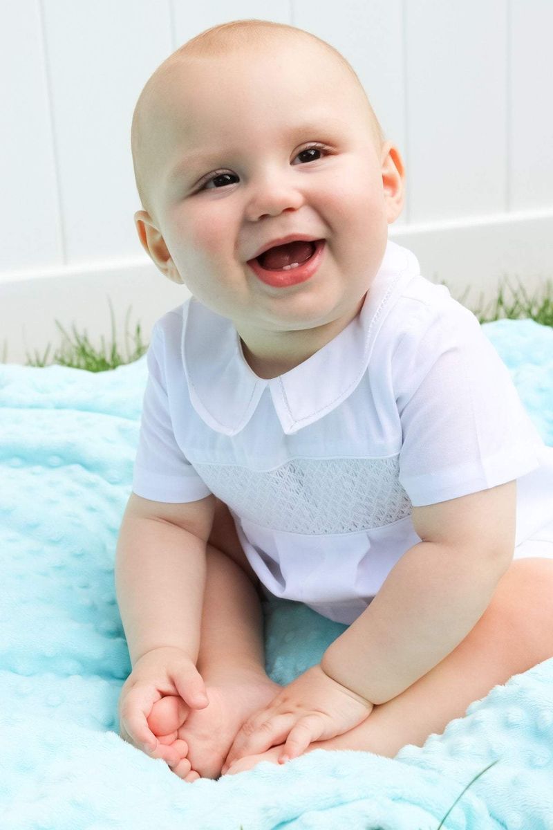 White Diamond Smocked Romper