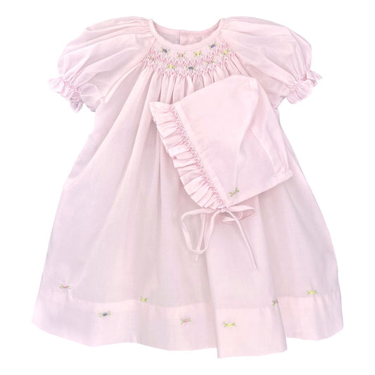 Pink smocked day dress