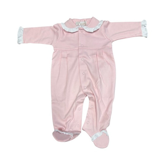 Pink with white trim footie