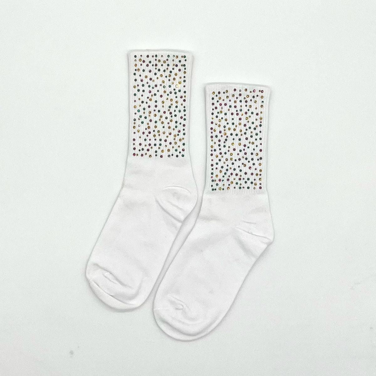 Mardi Gras Rhinestone Socks