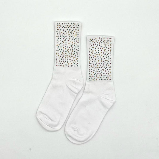 Mardi Gras Rhinestone Socks