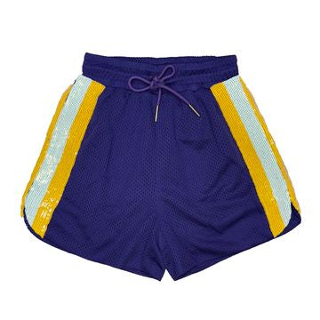 Purple and Gold Sequin Shorts