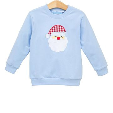 French Terry Light Blue Santa Pullover