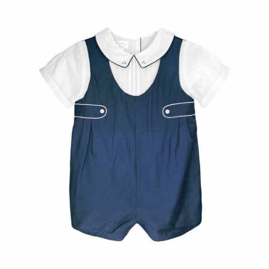 Navy Pintuck Shortall
