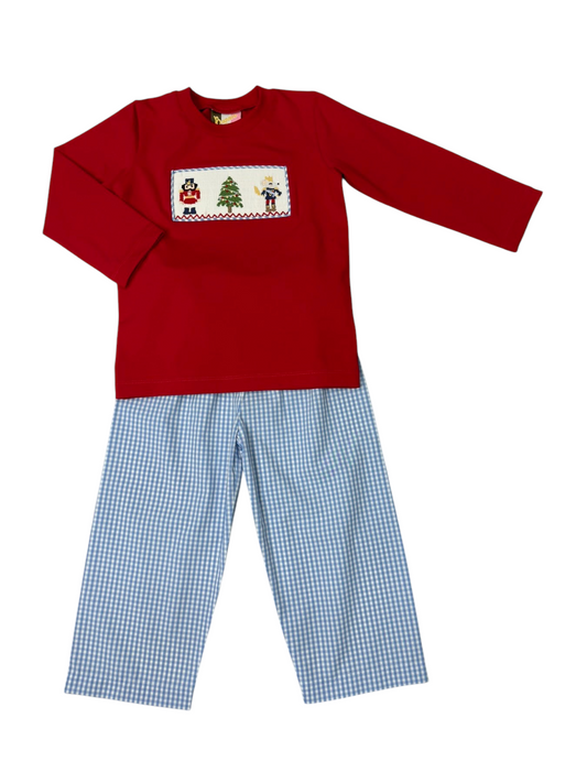 Nutcracker Smocked Pantset
