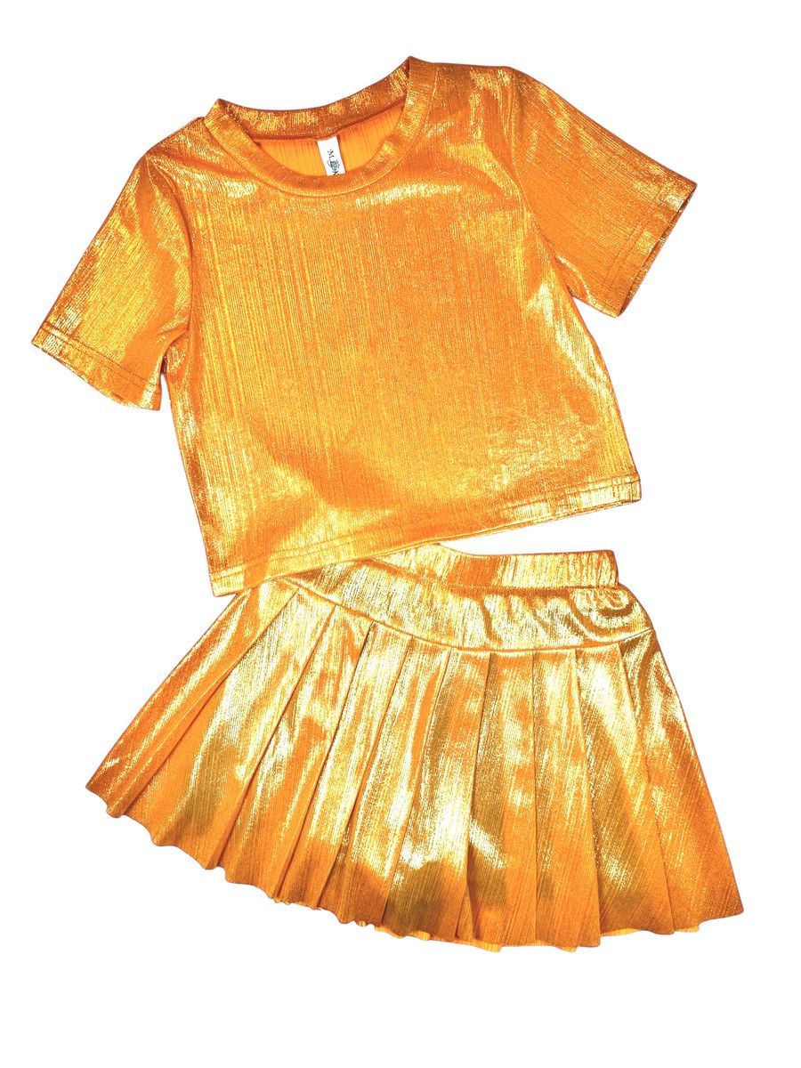Metallic Gold Skort Set