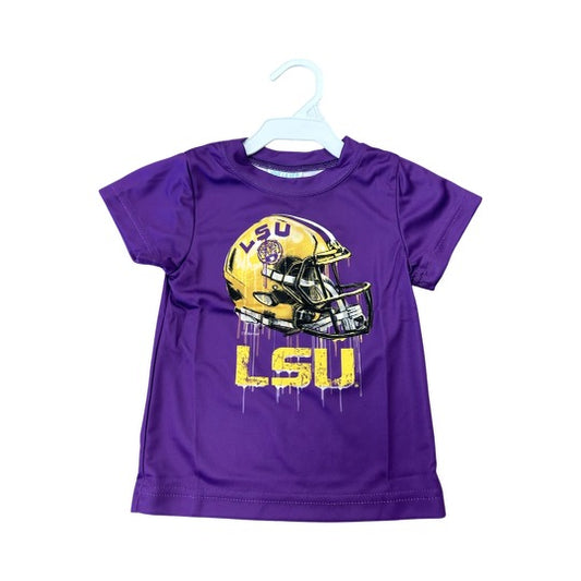 Purple Lsu helmet shirt