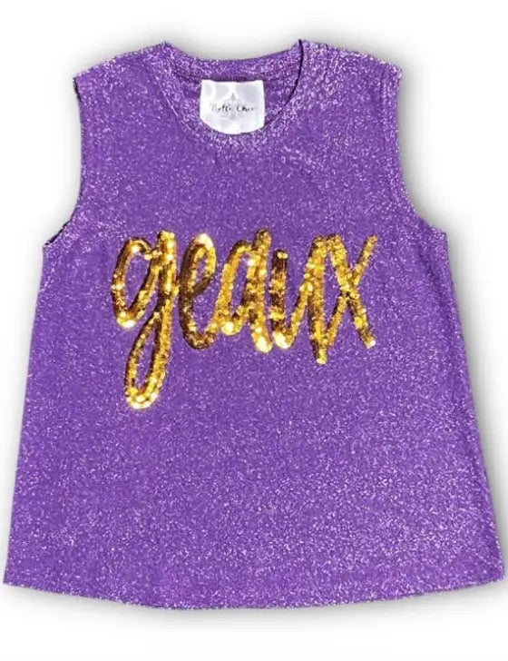 geaux glitter tank top