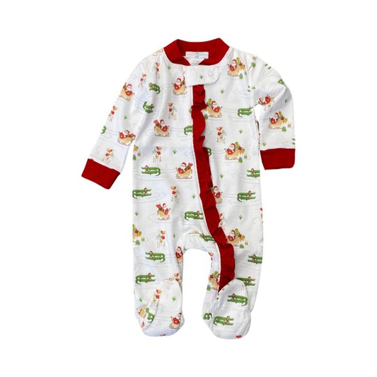 ruffle cajun christmas footie