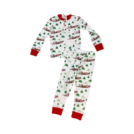 Christmas train two piece pajamas