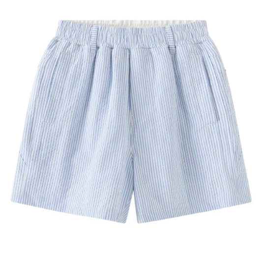 Blue & White Seersucker FB Shorts
