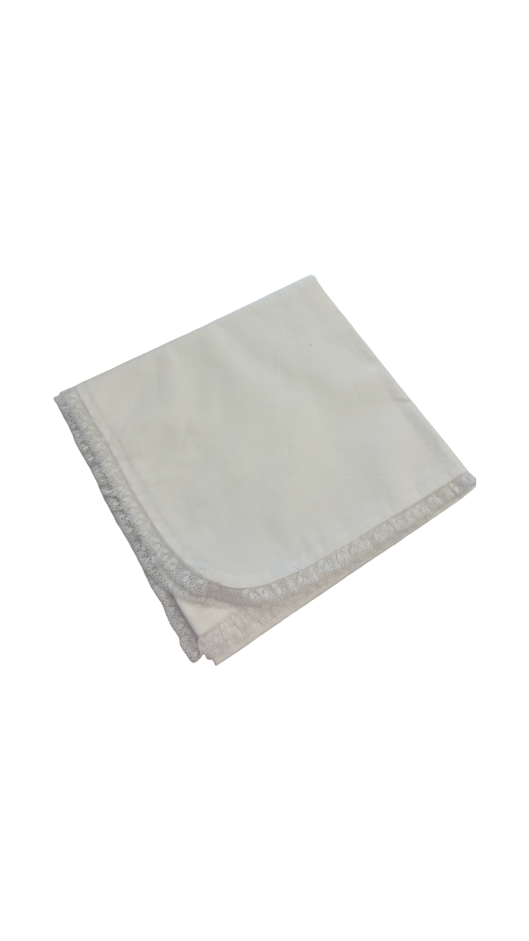 White Receiving Blanket with Heirloom Lace
