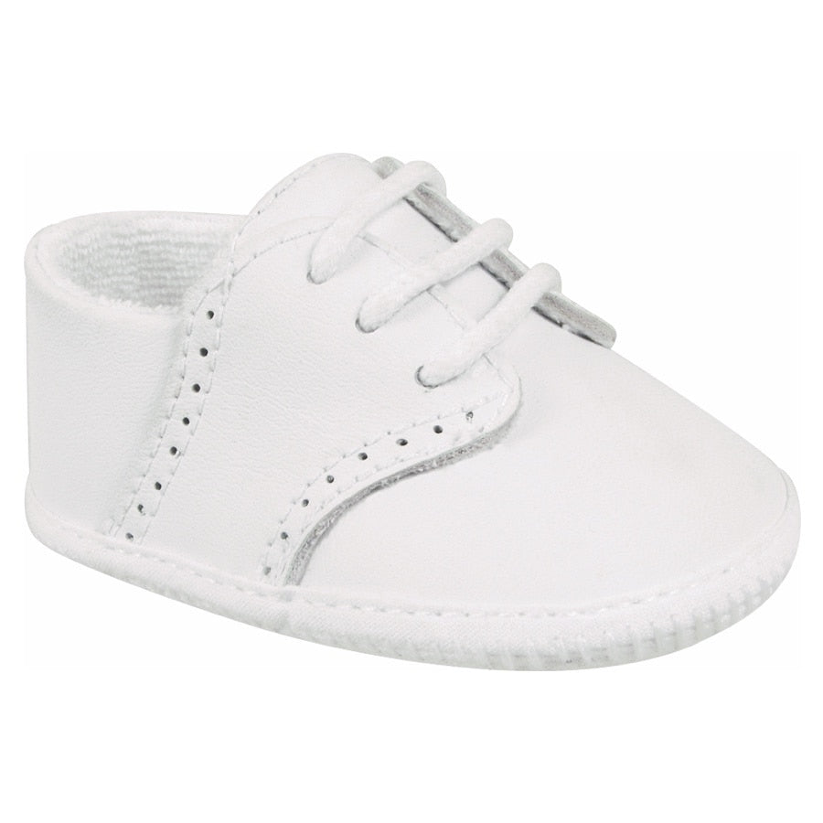 Linden White Leather Baby Shoe For Boys