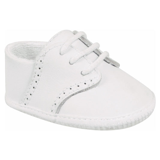 Linden White Leather Baby Shoe For Boys