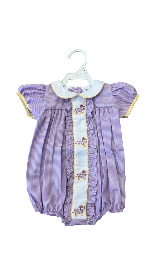Lavender Gingham LSU Bubble and Dress