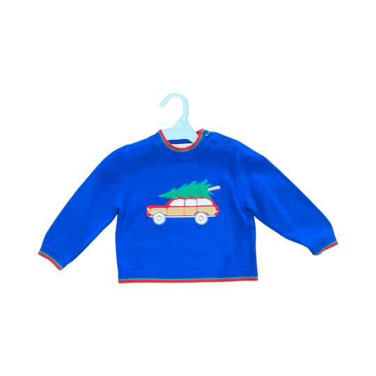 Blue car Christmas sweater