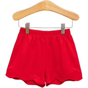 Red Scalloped Shorts