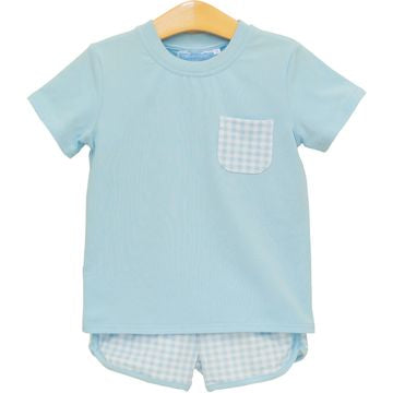 Madden Light Blue Gingham Short Set