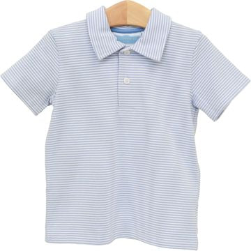 Henry Light Dusty Blue Stripe Polo