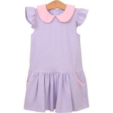 Genevieve Lavender Stripe/Light Pink Dress