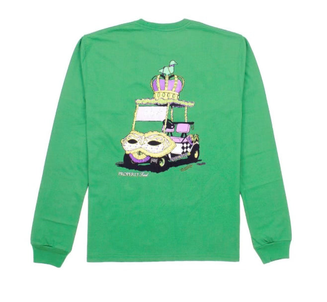 green mardi gras golf cart longsleeve