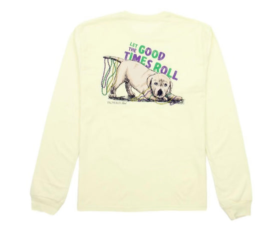 Let the good times roll dog long sleeve Mardi Gras