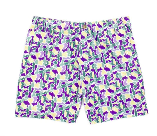 Properly Tied Mallard Mardi Gras Camo Shorts