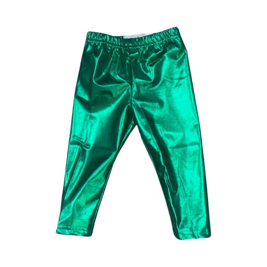 green  metallic leggings