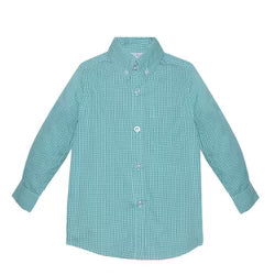 green gingham plaid button up shirt