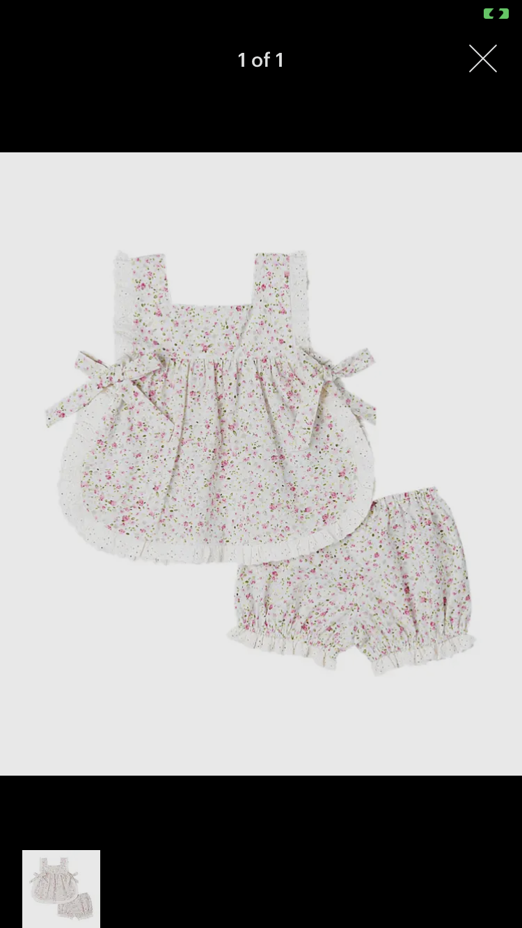 Pink floral pinafore set