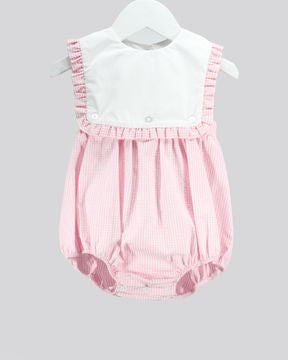 Pink Gingham Seersucker Straps Blair Bubble