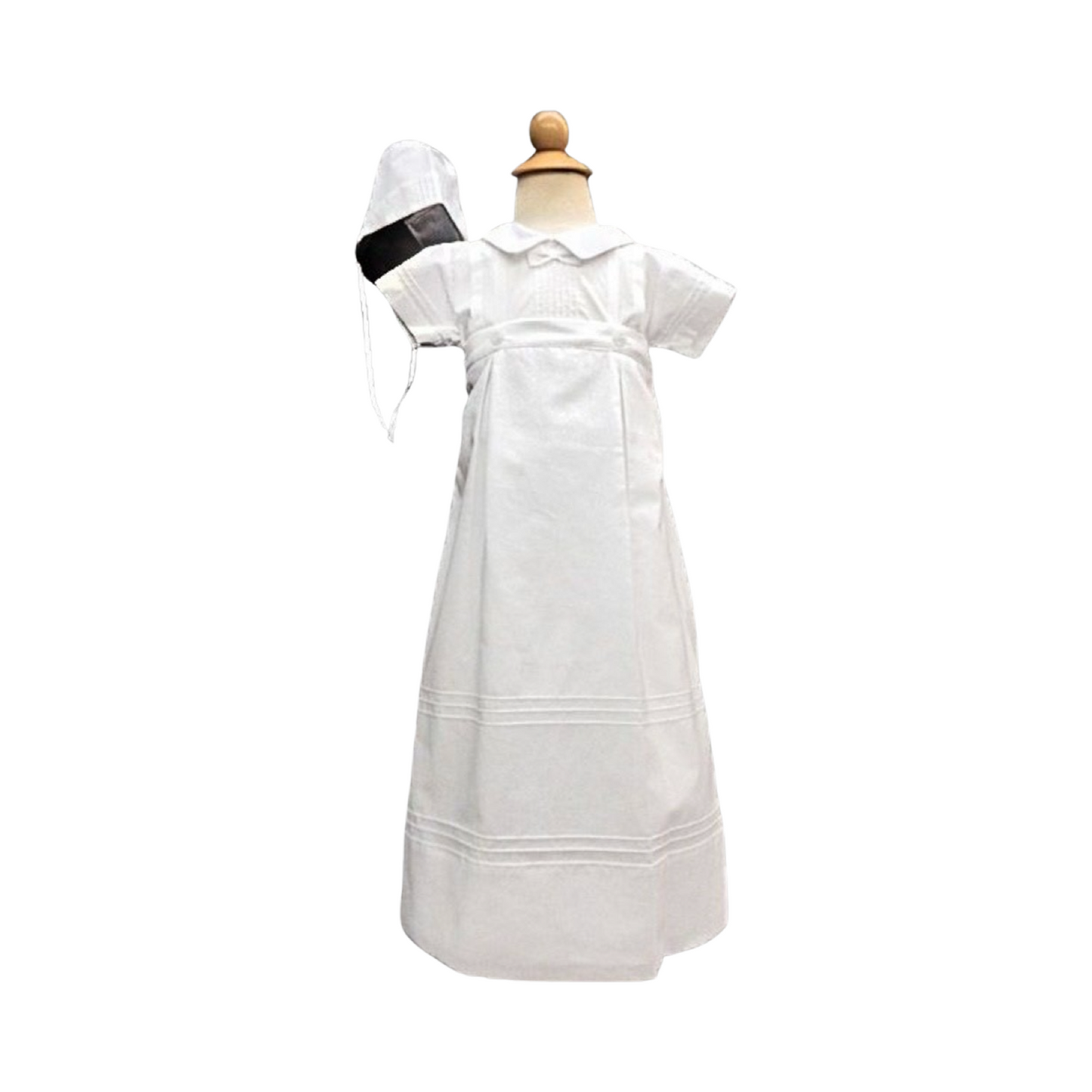 Boy Christening gown with removable skirt. Becomes a romper